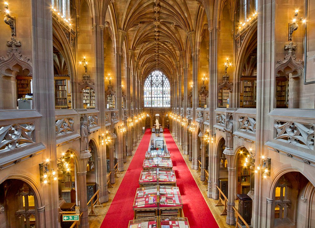  Students studying in the library.