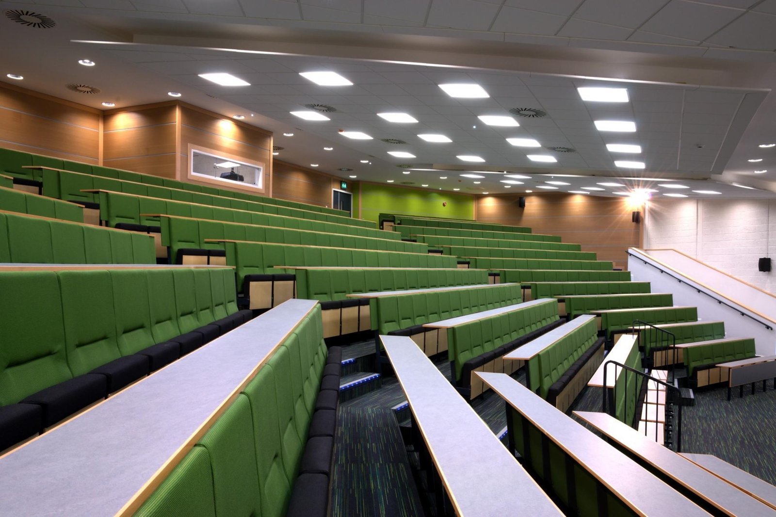 in a lecture hall at Newcastle University."