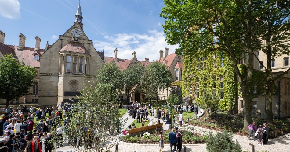 Manchester University campus view.