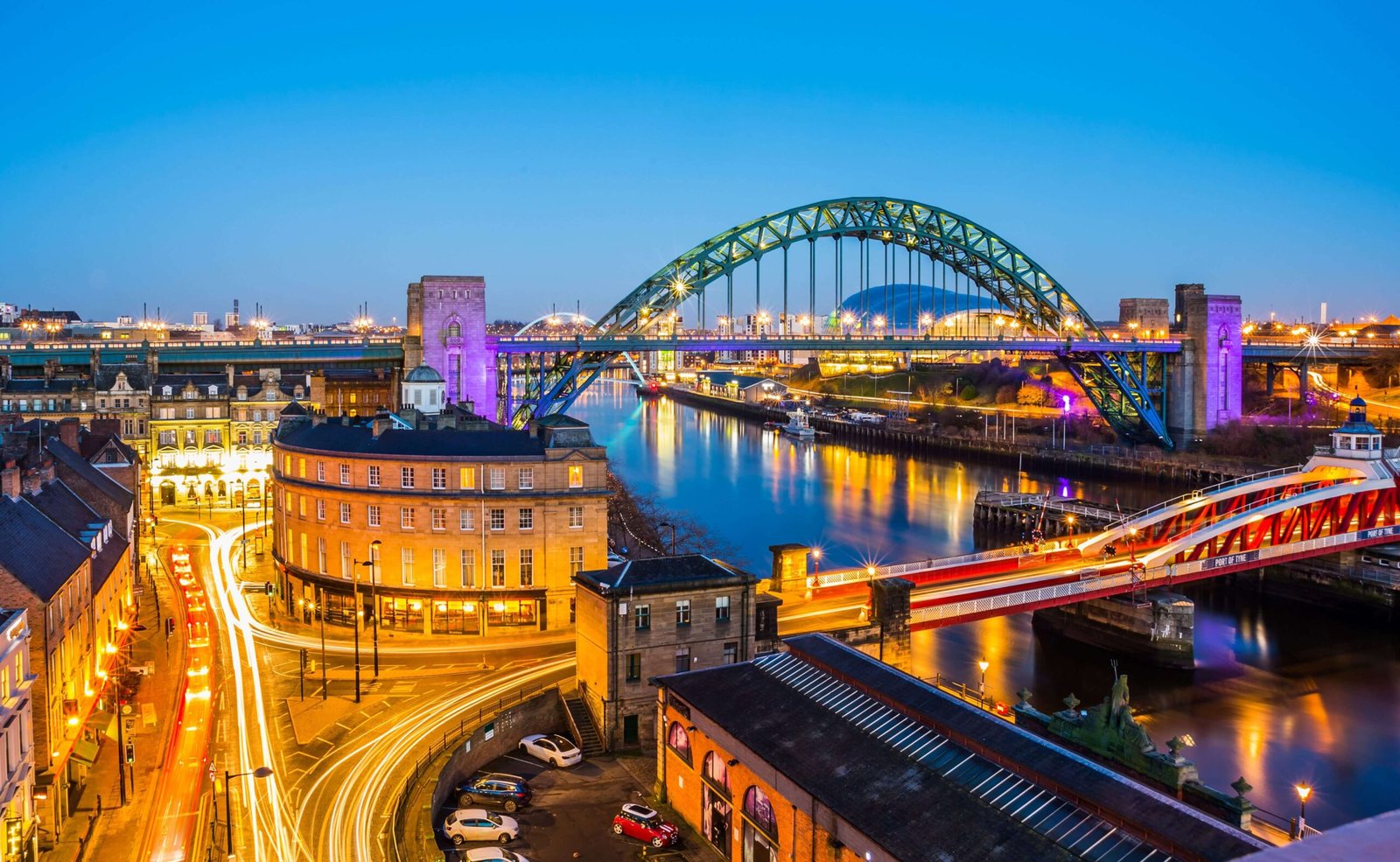 Newcastle cityscape with the Tyne Bridge 