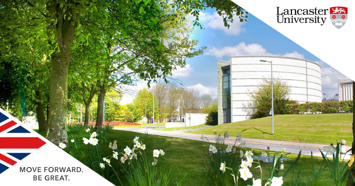 Lancaster University's serene campus set in a rural environment in the United Kingdom.